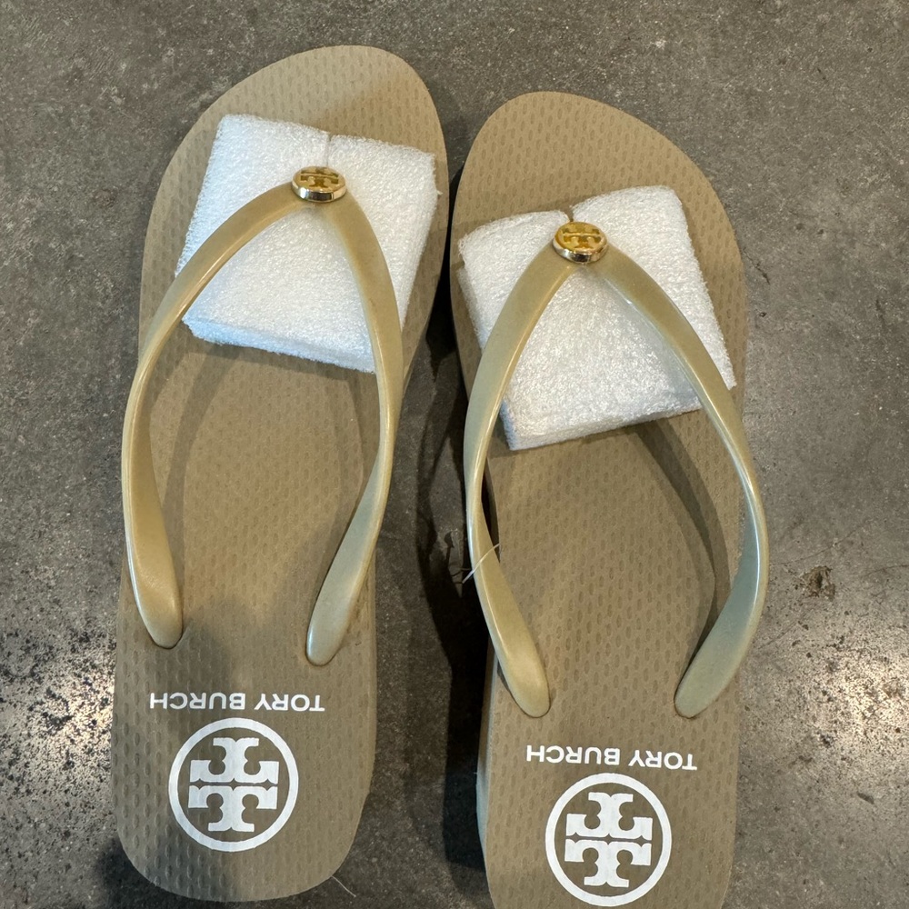 Tory Burch Metallic Gold Sandals